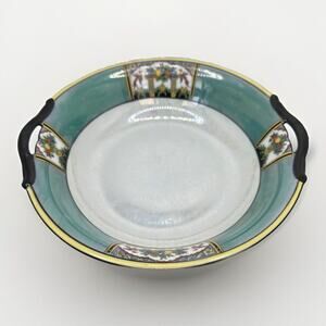 Vintage Noritake Morimura Hand Painted Made In Japan Handled Bowl 9.75” Round